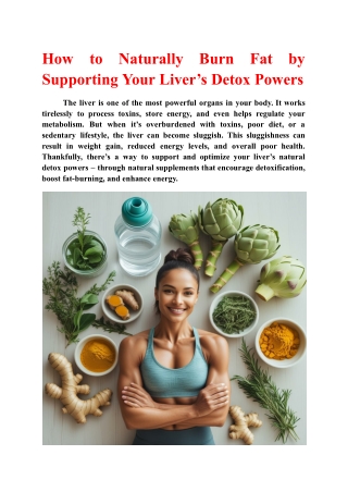 How to Naturally Burn Fat by Supporting Your Liver’s Detox Powers