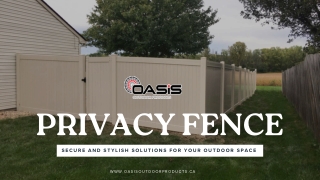 Privacy Fence: Durable Vinyl Fencing for Security & Style Canada