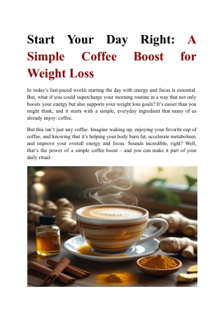 Start Your Day Right - A Simple Coffee Boost for Weight Loss