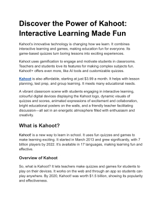 discover the power of kahoot interactive learning