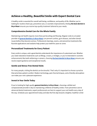 Achieve a Healthy, Beautiful Smile with Expert Dental Care