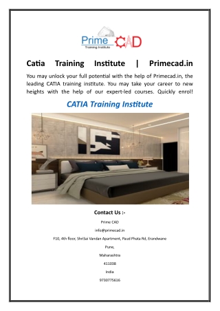 catia training institute primecad in