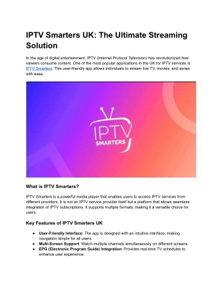 iptv smarters uk the ultimate streaming solution