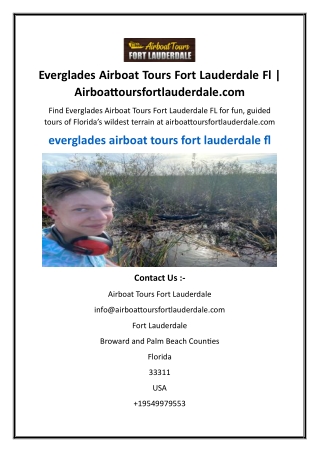 Everglades Airboat Tours Fort Lauderdale Fl  Airboattoursfortlauderdale.com