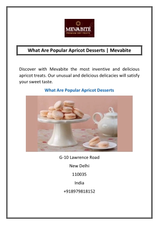 What Are Popular Apricot Desserts | Mevabite