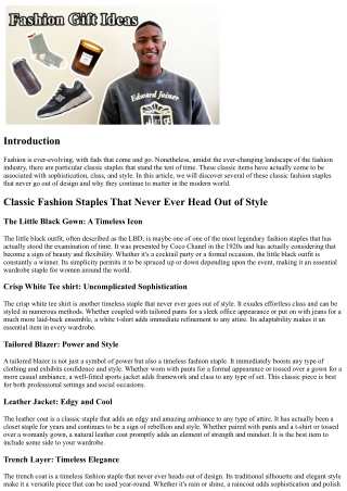 Classic Fashion Staples That Never Ever Head Out of Design