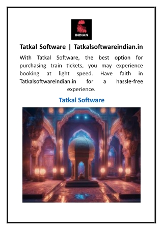 Tatkal Software  Tatkalsoftwareindian.in