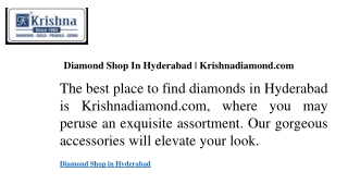 diamond shop in hyderabad krishnadiamond com