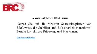 schwerlastplatten brc swiss