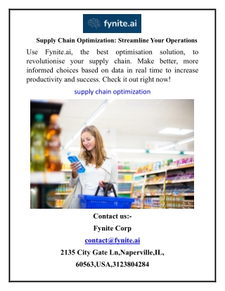 Supply Chain Optimization Streamline Your Operations