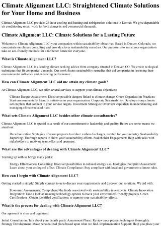 climate alignment llc straightened climate