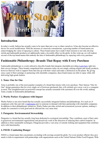 Stylish Philanthropy: Brands That Repay with Every Acquisition