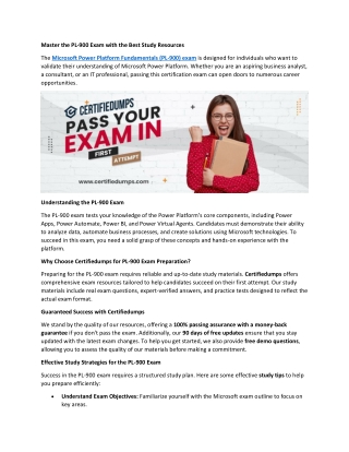 master the pl 900 exam with the best study
