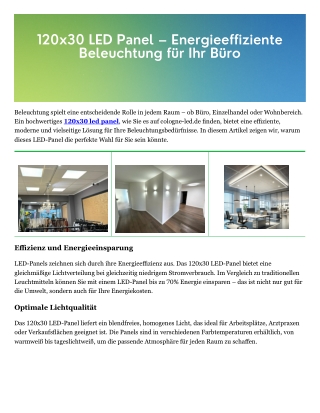 120x30 led panel energieeffiziente beleuchtung
