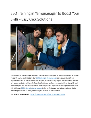 seo training in yamunanagar to boost your skills