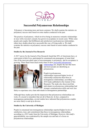Successful Polyamorous Relationships