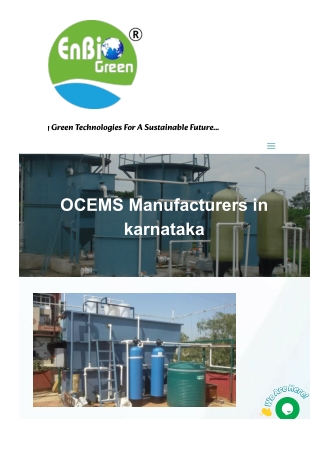 Best OCEMS Suppliers for ETP & STP in Karnataka