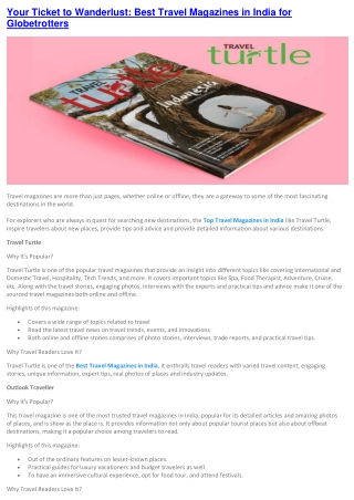 your ticket to wanderlust best travel magazines