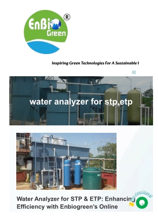 Smart Water Analyzer Solutions for Sewage & Effluent Treatment