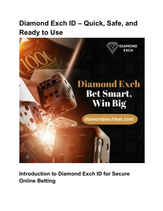 Diamond Exch ID – Quick, Safe, and Ready to Use