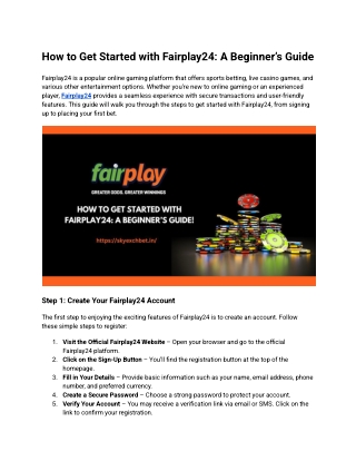 How to Get Started with Fairplay24_ A Beginner’s Guide