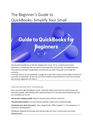 the beginner s guide to quickbooks simplify your