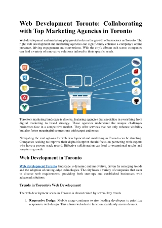 web development toronto collaborating with