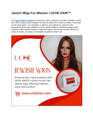 Jewish Wigs For Women | UCHE HAIR™