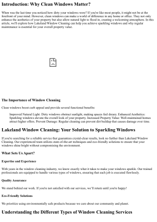 introduction why clean windows matter