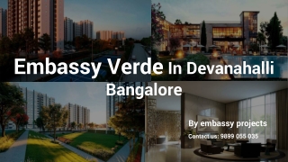 Embassy Verde Bangalore – Premium 1, 2, 2.5 & 3 BHK Homes in North Bangalore