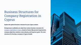 business structures for company registration