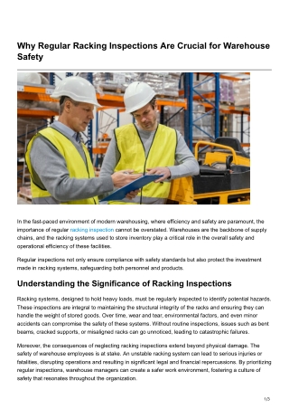 Why Regular Racking Inspections Are Crucial for Warehouse Safety