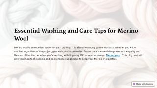 Essential Washing and Care Tips for Merino Wool