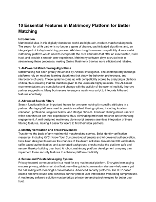 10 essential features in matrimony platform