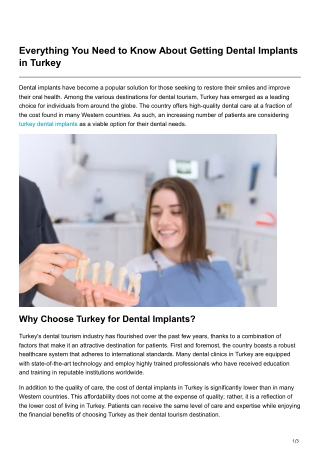 Everything You Need to Know About Getting Dental Implants in Turkey