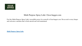 multi purpose spray lube gear hugger com