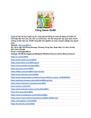 c ng game xin88
