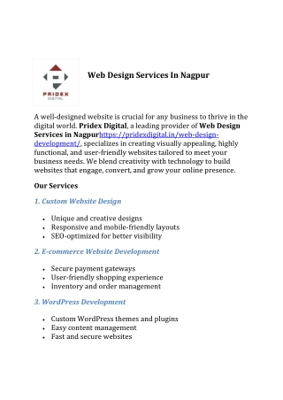 Web Design Services In Nagpur