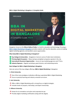 BBA in Digital Marketing in Bangalore