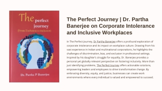 “The Perfect Journey" | Dr. Partha Banerjee on Corporate Intolerance