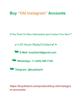 Buy “Old Instagram” Accounts