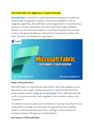 microsoft fabric for beginners a quick overview