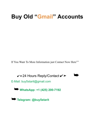 Buy Old “Gmail’’ Accounts
