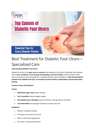 Best Treatment for Diabetic Foot Ulcers