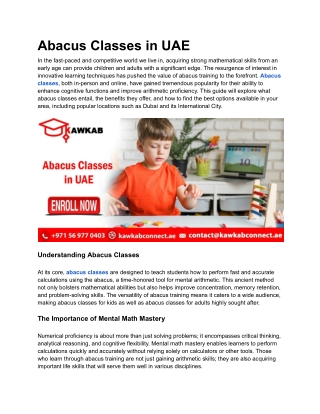 Abacus Classes in UAE