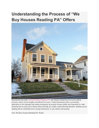 understanding the process of we buy houses