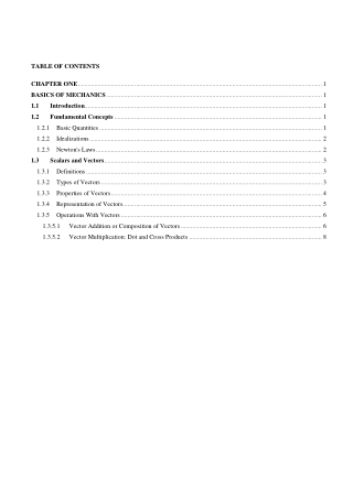 table of contents