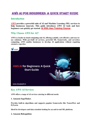 aws ai for aws ai for beginners