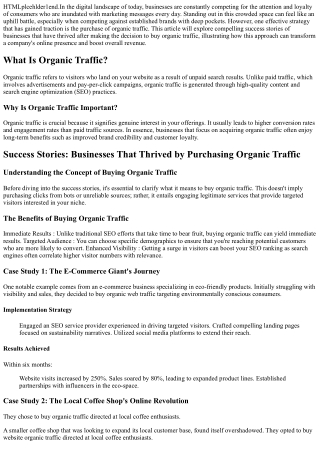 Success Stories: Businesses that thrived by purchasing organic traffic