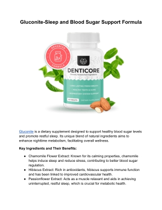 gluconite sleep and blood sugar support formula